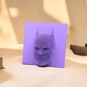 3D-Printed Lavender Layered Face Sculpture – Modern Wall Art Relief
