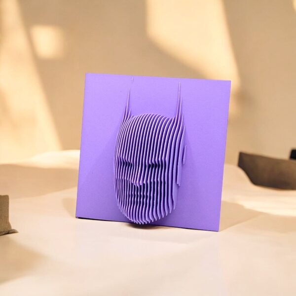 3D-Printed Lavender Layered Face Sculpture – Modern Wall Art Relief