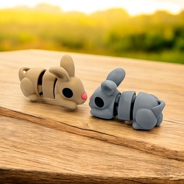 3D-Printed Articulated Bunny Fidget Toy – Set of 2