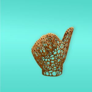 3D-Printed Organic Lattice “Thumbs-Up” Hand Sculpture