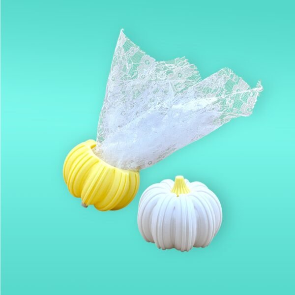 3D-Printed Pumpkin Vase Duo – Yellow & White Fall Decor