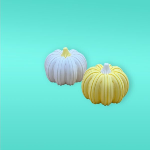 3D-Printed Pumpkin Vase Duo – Yellow & White Fall Decor - Image 2