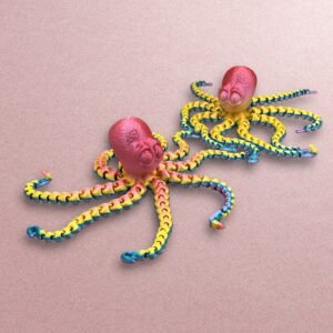 3D-Printed Tie-Dye Octopus Articulated Fidget Toys