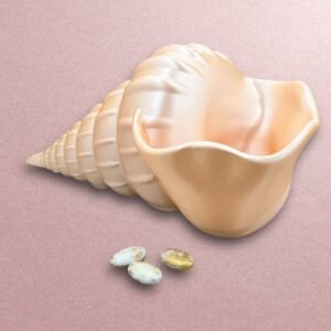 3D-Printed Peach Conch Shell Bowl – Coastal Favor & Decor Dish