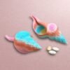 3D-Printed Pastel Gradient Conch Shell Bowl – Coastal Décor Accent - Image 2