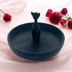 3D-Printed Black Cat Ring Holder & Trinket Dish
