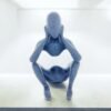 3D-Printed Speckled Meditating Figure Sculpture