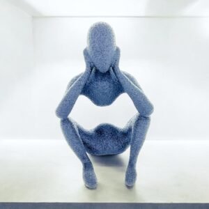 3D-Printed Speckled Meditating Figure Sculpture