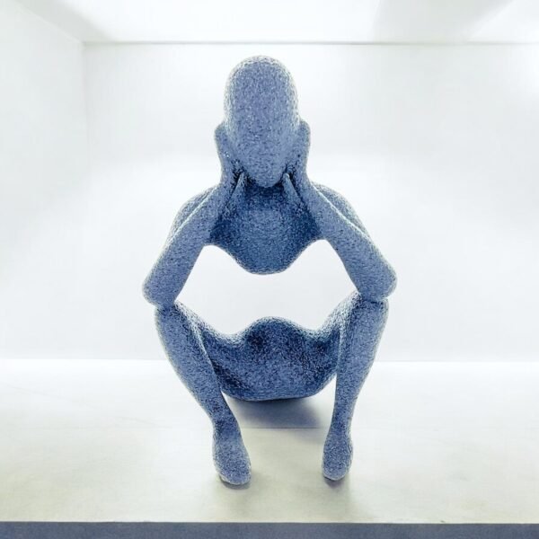 3D-Printed Speckled Meditating Figure Sculpture