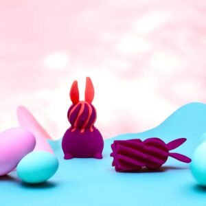 3D-Printed Purple Drip Bunny Sculpture & Fidget Toy