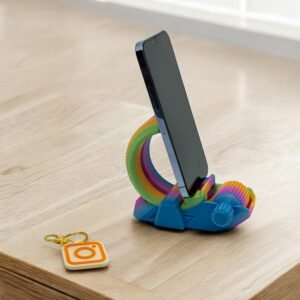 3D-Printed Rainbow Tape Dispenser & Phone Stand Combo