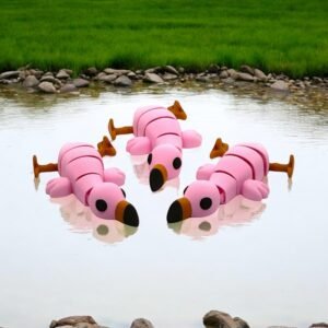 3D-Printed Articulated Pink Flamingo Fidget Toy