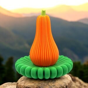 3D-Printed Autumn Gourd & Ring Sculpture