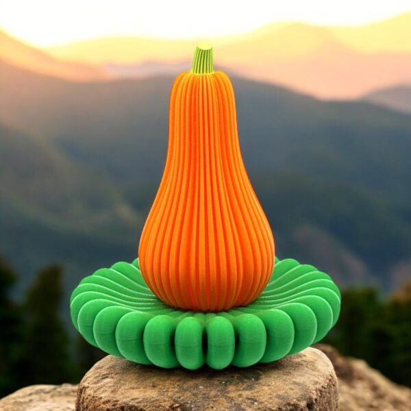 3D-Printed Autumn Gourd & Ring Sculpture
