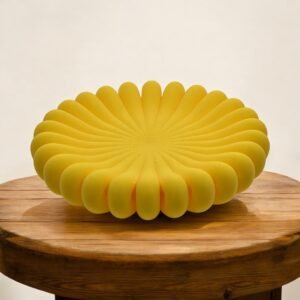 3D-Printed Sunny Yellow Scalloped Trinket Dish