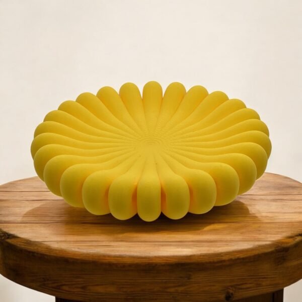 3D-Printed Sunny Yellow Scalloped Trinket Dish