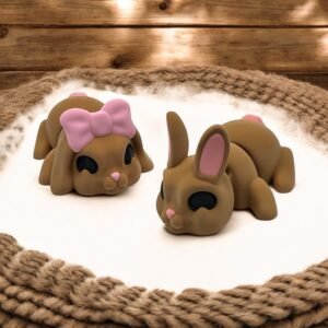 3D-Printed Laying Rabbit Figurines