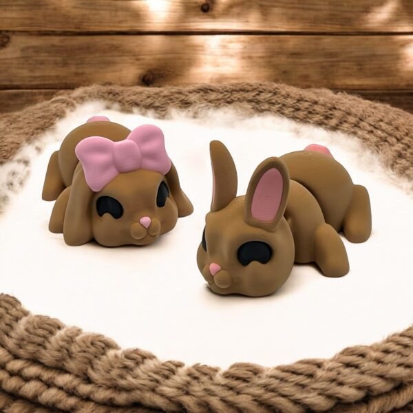 3D-Printed Laying Rabbit Figurines