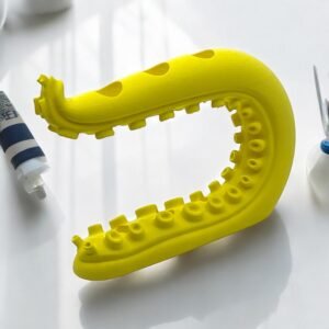 Tentacle Cable Organizer & Fidget Sculpture – 3D-Printed Yellow