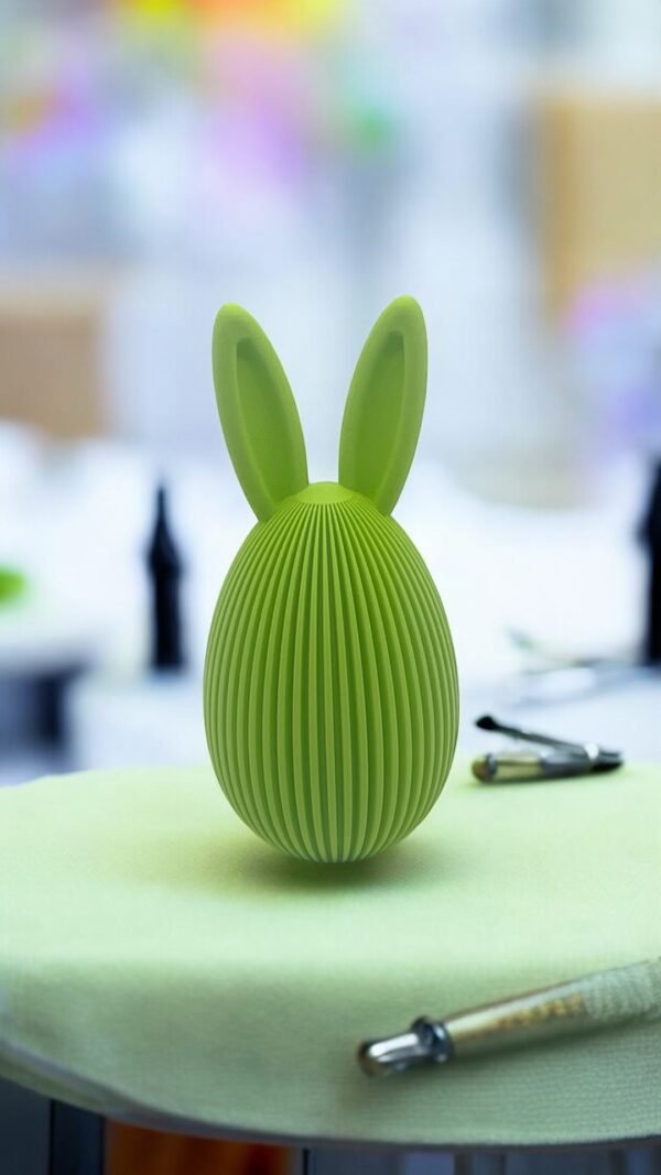 Spring Ribbed Bunny Egg 3D-Printed Décor