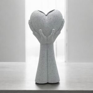Heart in Hands 3D-Printed Sculptural Vase