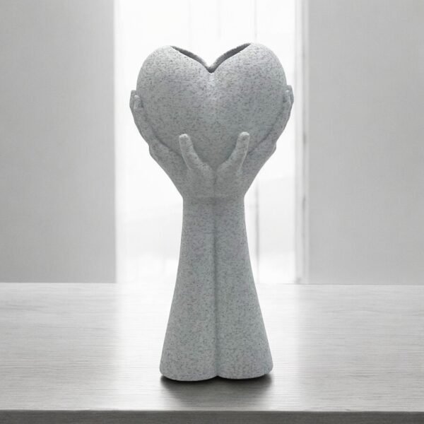 Heart in Hands 3D-Printed Sculptural Vase