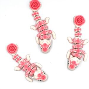 Articulated Rose Cat Pendant