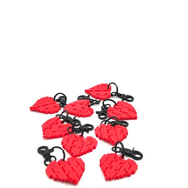 3D-Printed Pixel Heart Keychain