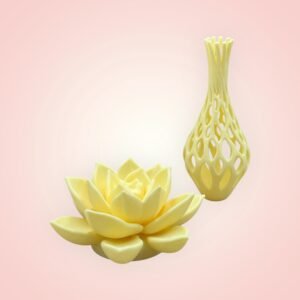 3D-Printed Lotus Candle Holder & Organic Lattice Vase