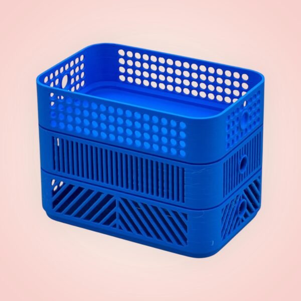 3D-Printed Modular Desk Organizer Trays – Set of Three (Various Side Patterns) - Image 2