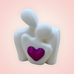 Embracing Couple Heart Sculpture