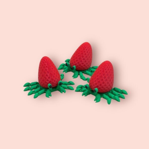 Strawberry Octopus Articulated 3D Print – Whimsical Fruit-Animal Fidget Toy - Image 2