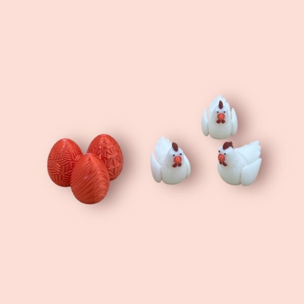 Festive Easter Egg & Chick Trio 3D Print – Holiday Decorative Set