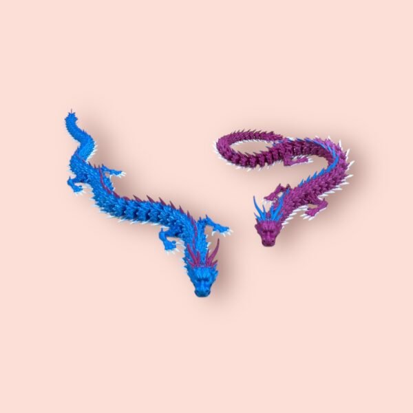 Articulated Dragon Figurine 3D Print – Poseable Spiky Dragon Sculpture