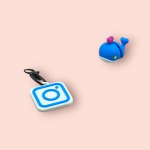 Instagram Logo Keychain & Heart Whale Charm – 3D-Printed Duo