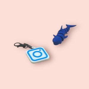 3D-Printed Instagram Keychain & Segmented Shark Figurine