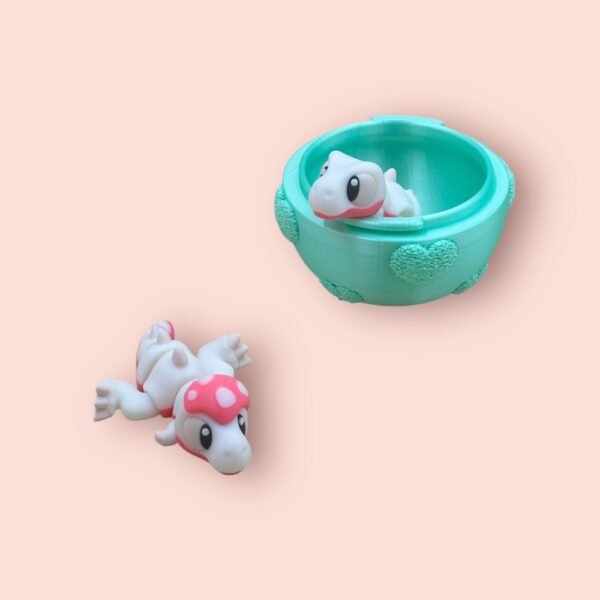 Baby Dinosaur in Heart Bowl Figurine