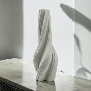 Twisted Wave Decorative Vase Sculpture