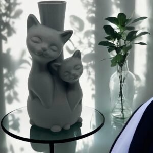 Serene Cat Duo Planter Vase