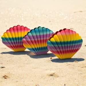 Rainbow Seashell Décor Trio