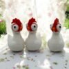 Wide-Eyed Farmyard Chicken Figurine