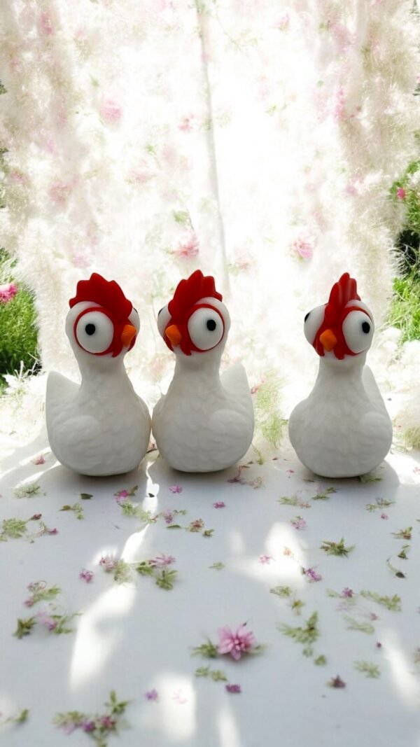 Wide-Eyed Farmyard Chicken Figurine