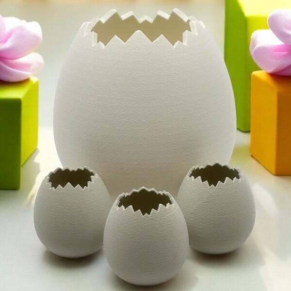 Cracked Eggshell Planter Set