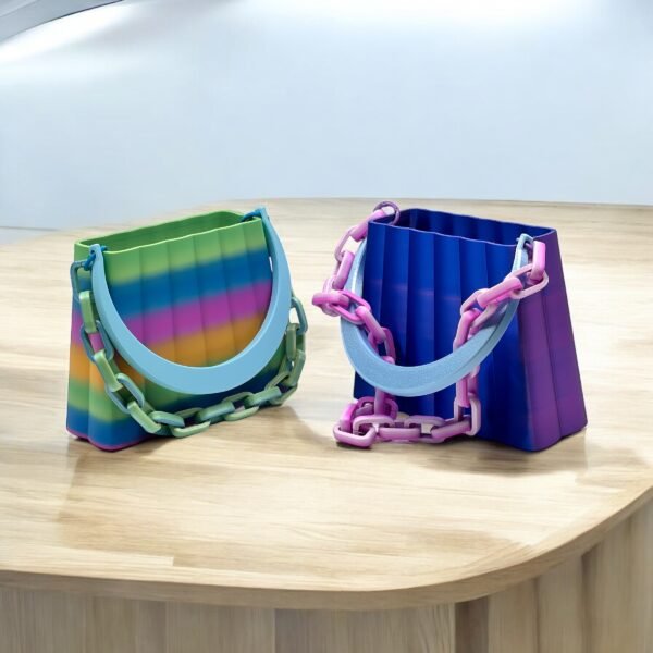 Rainbow Pleated Purse Decorative Accent - Image 2