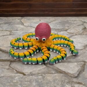 Rainbow Gradient Articulated Octopus Figurine