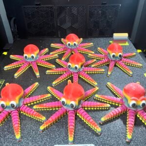 Rainbow Articulated Octopus Figurine