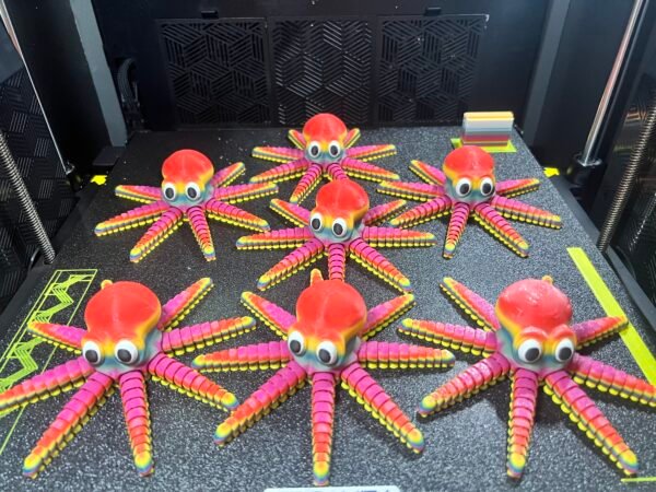 Rainbow Articulated Octopus Figurine