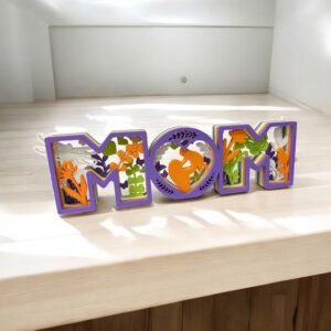 Layered “MOM” Floral Shadow Box Décor
