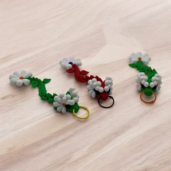 Articulated Daisy Snake Keychain