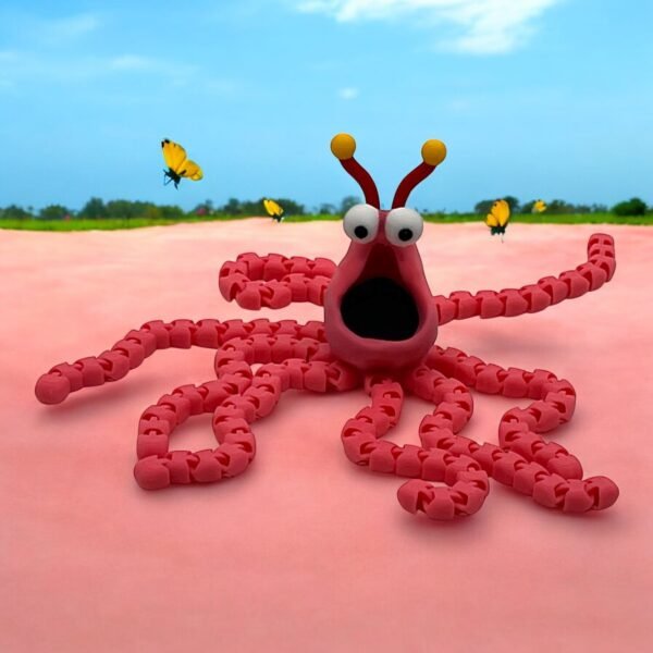 Articulated Funny Monster Octopus – 3D Printed Desk Toy